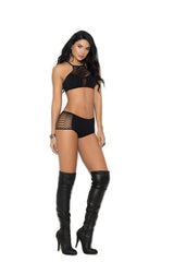 EM1372 Bralette opaco y shorts ajustados con detalle de aberturas Elegant Moments