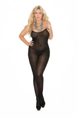 EM1601 Elegant Moments Bodystocking opaco con tirantes finos y entrepierna abierta