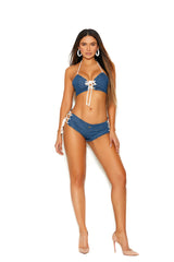 EM20027 Elegant Moments Booty Shorts With Lace Up Sides