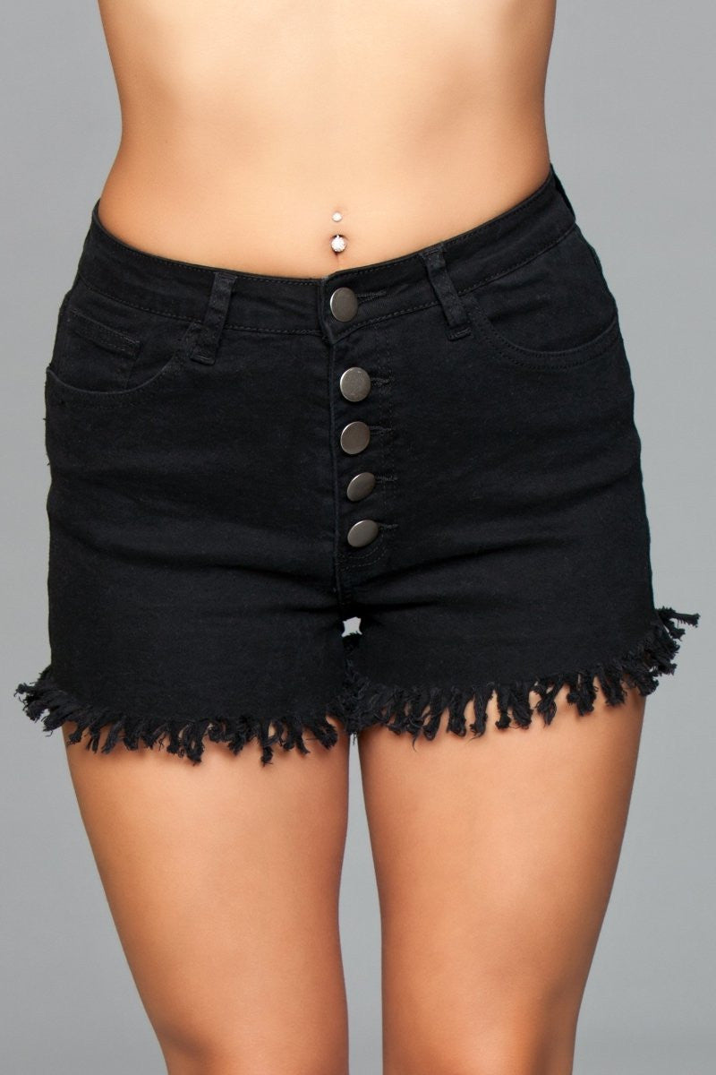 BWJ9 Fringed Button Up Shorts