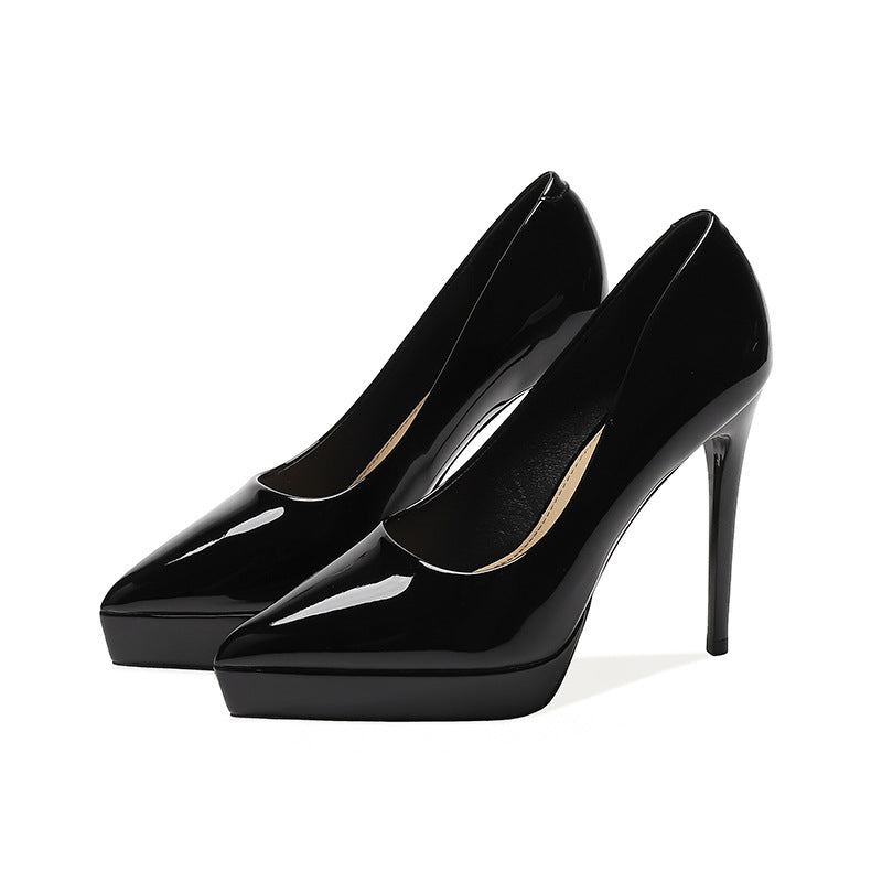 TR-10060053357 Platform Pointed Toe Stiletto Pumps