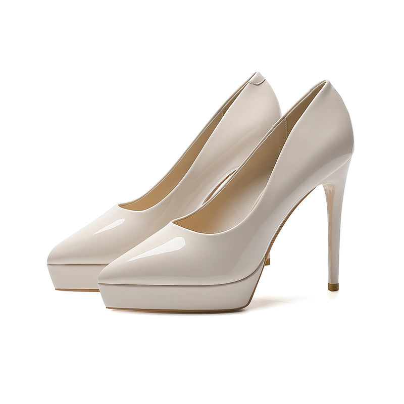 TR-10060053357 Platform Pointed Toe Stiletto Pumps