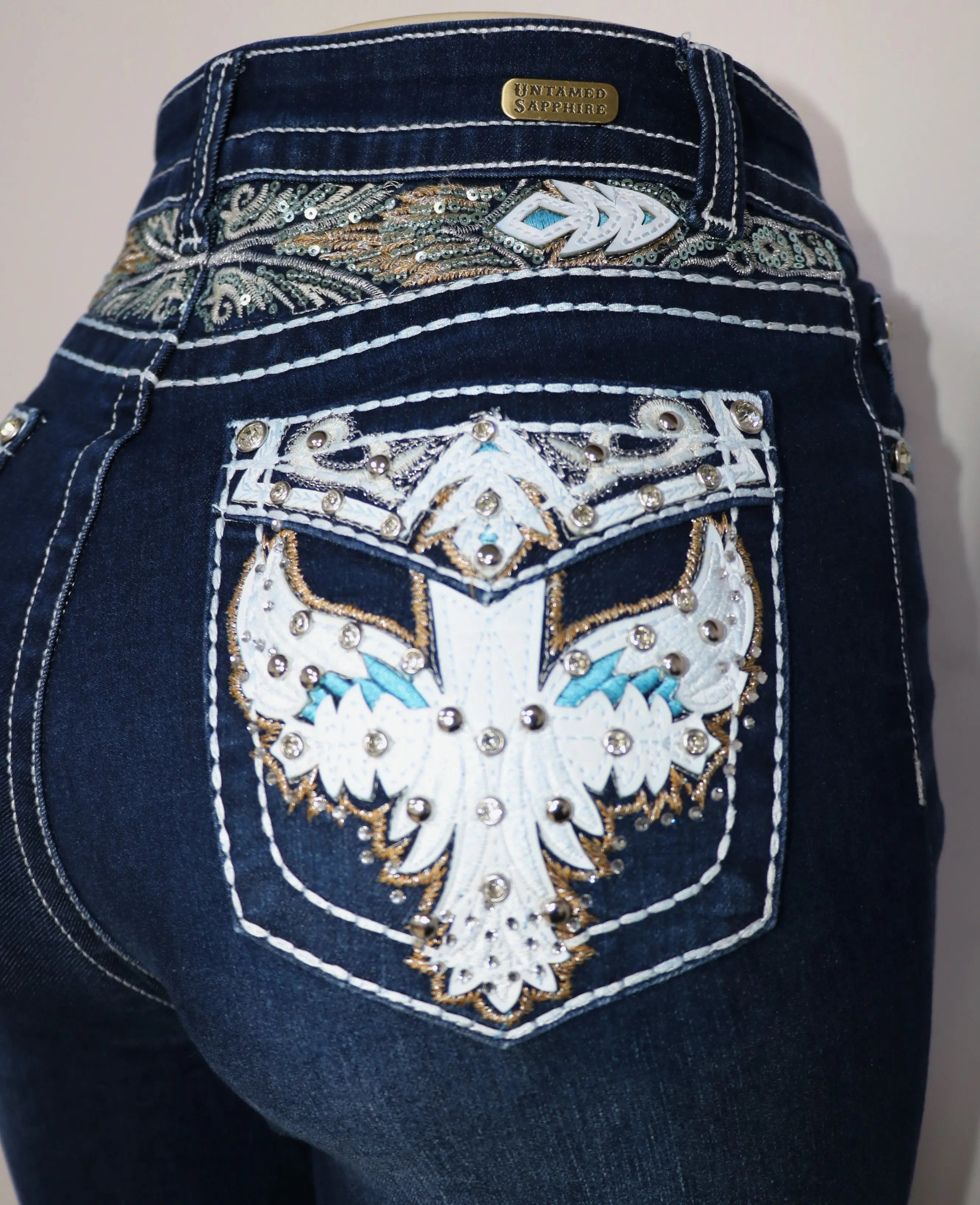 USC-F028 Sexy Loretta Levanta Cola Jeans Untamed Sapphire Clothing LLC