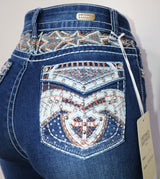 USC-F029 Sexy Red Courage Levanta Cola Jeans