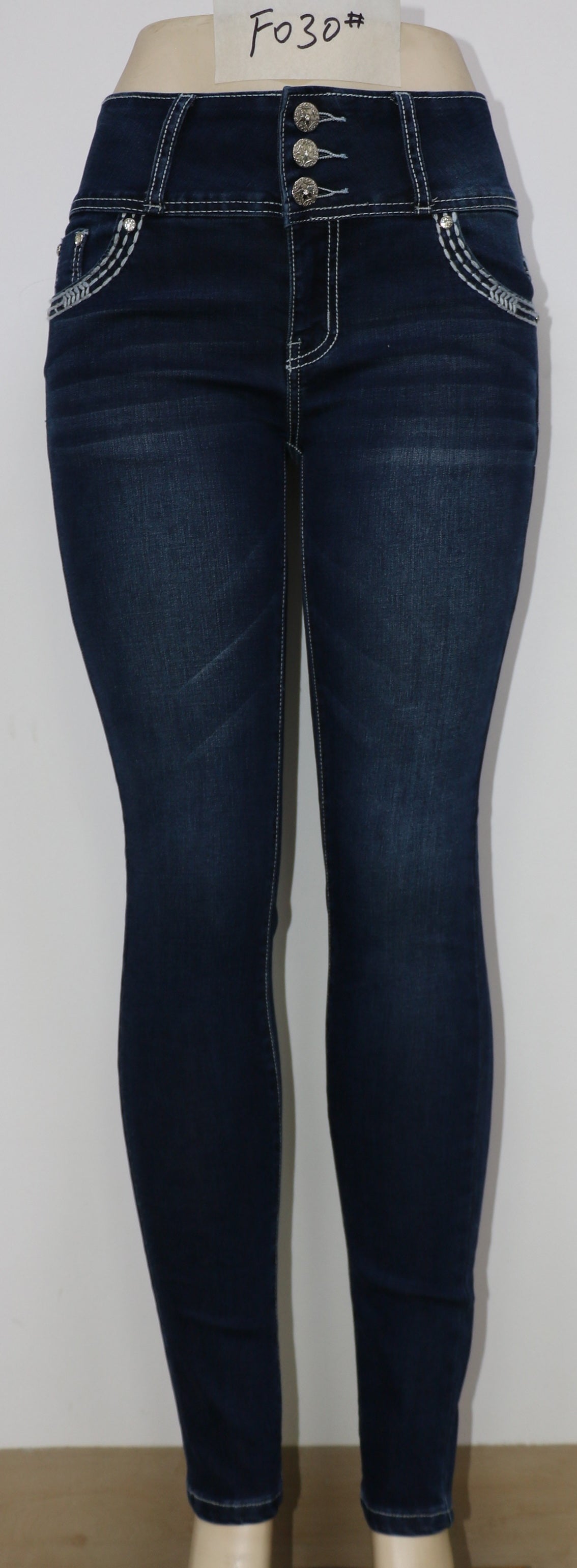 USC-F030 Sexy White Tess Levanta Cola Jeans