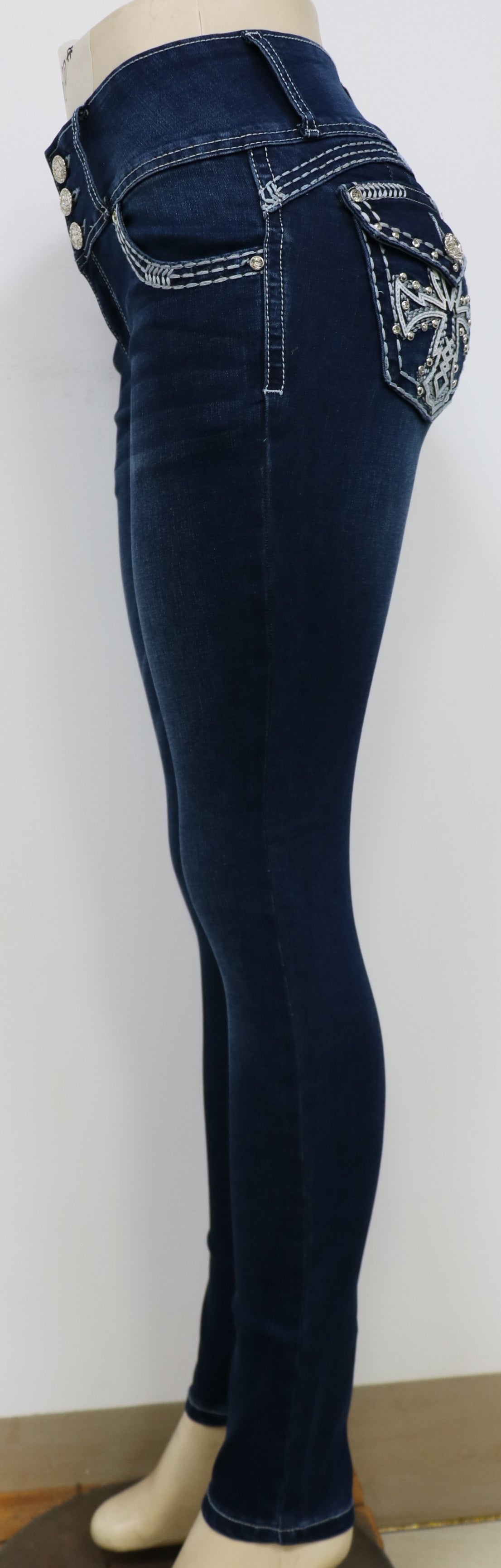 USC-F030 Sexy White Tess Levanta Cola Jeans