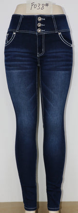USC-F038 Sexy White Tweety Levanta Cola Jeans