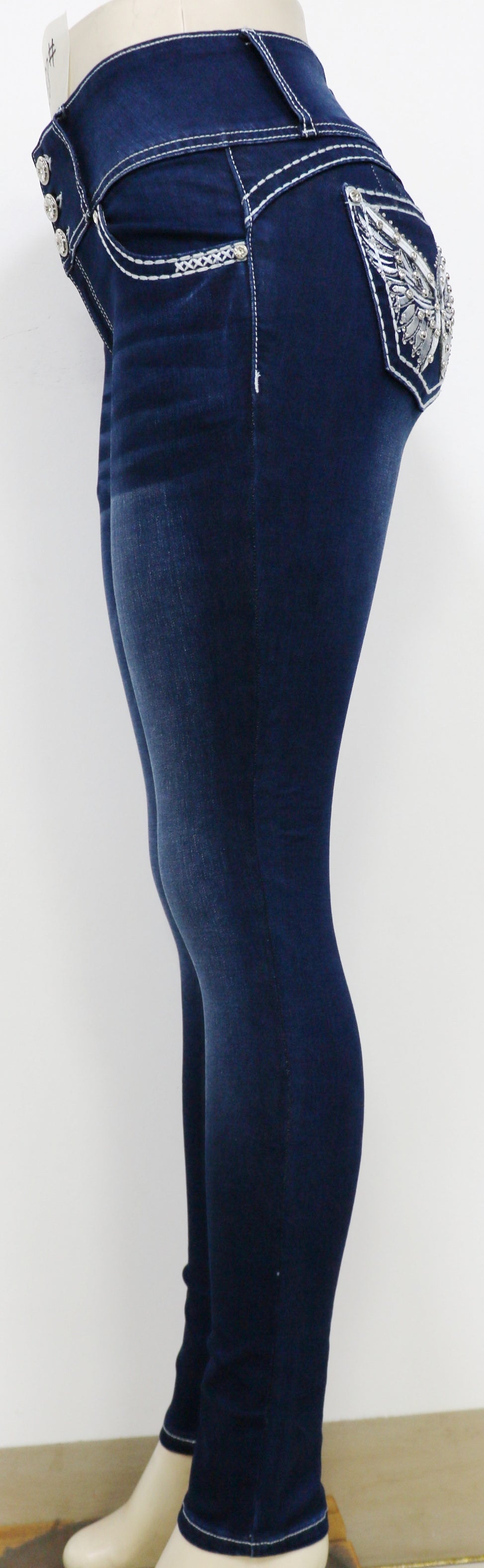 USC-F038 Sexy White Tweety Levanta Cola Jeans