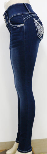 USC-F038 Sexy White Tweety Levanta Cola Jeans