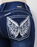 USC-F038 Sexy White Tweety Levanta Cola Jeans