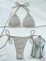 TR-10010021957 Halter Neck Tie Back Bikini Set