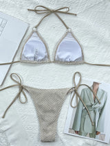 TR-10010021957 Halter Neck Tie Back Bikini Set