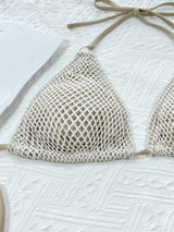 TR-10010021957 Halter Neck Tie Back Bikini Set