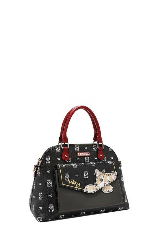 TR-10070041085 Nicole Lee USA Eco-Leather Cat Dome Bag