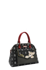 TR-10070041085 Nicole Lee USA Bolso de piel sintética con forma de cúpula de gato