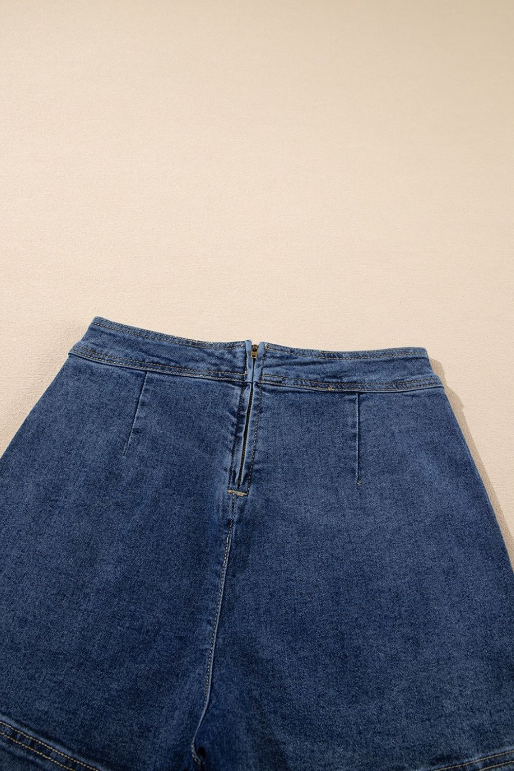 TR-10010026391 Asymmetrical Denim Skort with Pockets