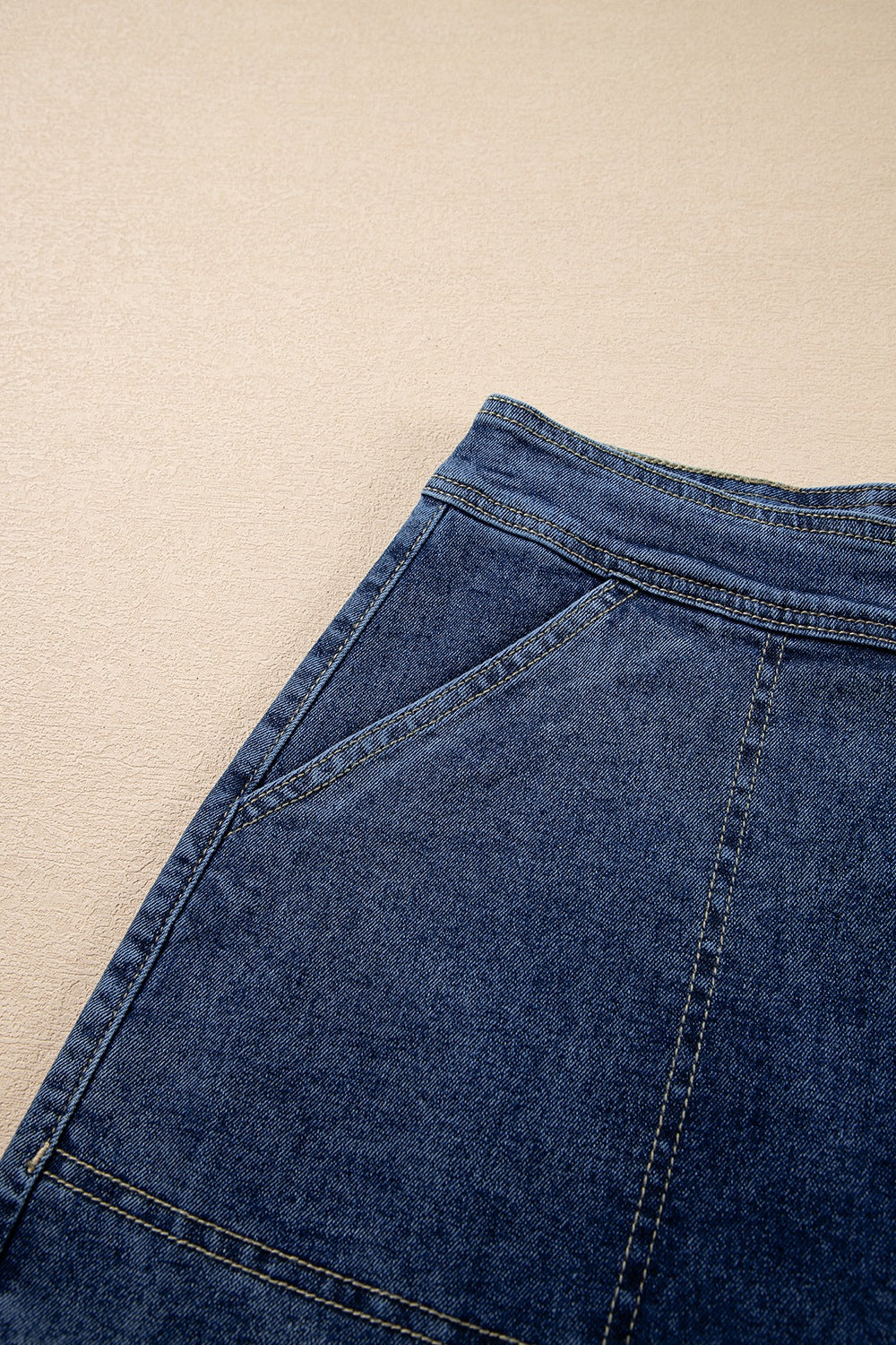 TR-10010026391 Asymmetrical Denim Skort with Pockets