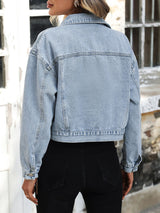 TR-10010009906 Button Up Denim Jacket with Chest Pockets