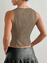 TR-10010063482 Tied Front V-Neck Tank