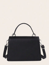 TR-10070047318 Bolso de mano con cadena de cuero sintético y correa de hombro desmontable