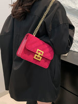TR-10070038912 Bolso de hombro con cadena de color liso