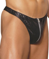 EML9138 Tanga de cuero con cremallera para hombre Elegant Moments, *disponible en caja