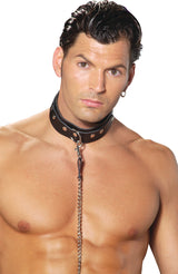 EML9150 Elegant Moments - Collar de cuero para hombre con detalle de anillo en O