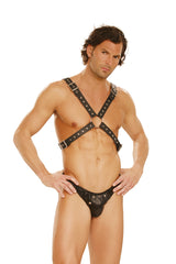 Tanga de cuero con broches para hombre EML9146 Elegant Moments